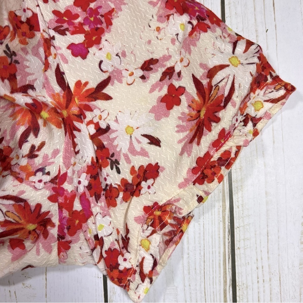 Bobi Black | Floral Ruffle Surplice Mini Dress | S - Picture 5 of 11